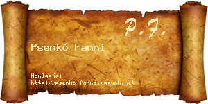 Psenkó Fanni névjegykártya